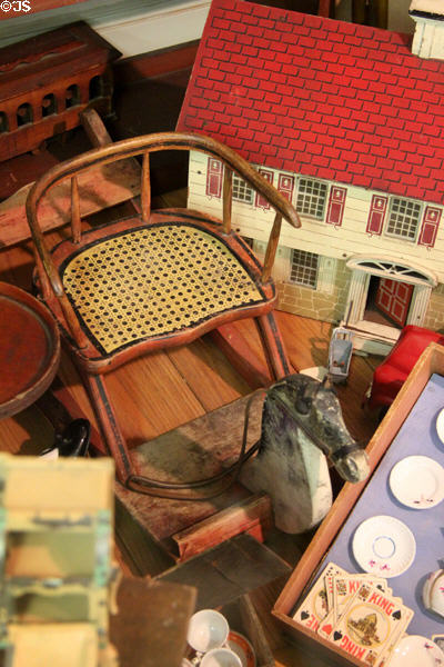 Infants rocking chair with horse head at Judson House. Stratford, CT.