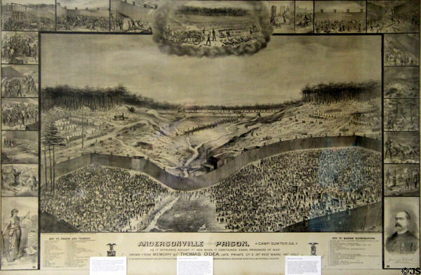 Graphic of Andersonville Prison at Judson House. Stratford, CT.