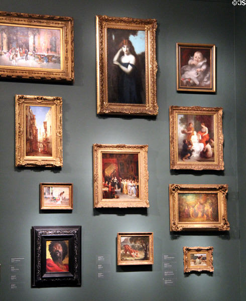 Array of paintings at Corcoran Gallery of Art. Washington, DC.