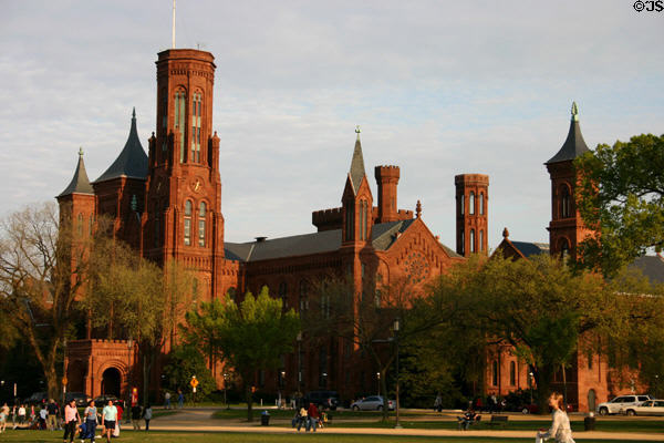 Smithsonian Building - The Castle's many spires. Washington, DC. Architect: James Renwick.