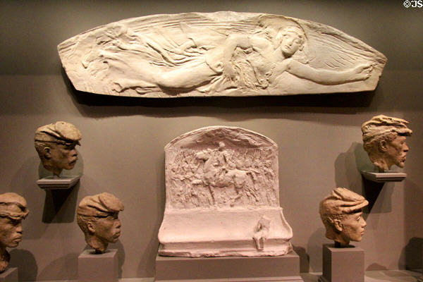 Shaw Memorial component details (1900) by Augustus Saint-Gaudens at National Gallery of Art. Washington, DC.