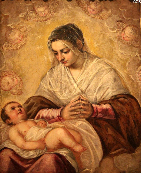Madonna of the Stars painting (2nd half of 16thC) by Jacopo Tintoretto of Venice at National Gallery of Art. Washington, DC.