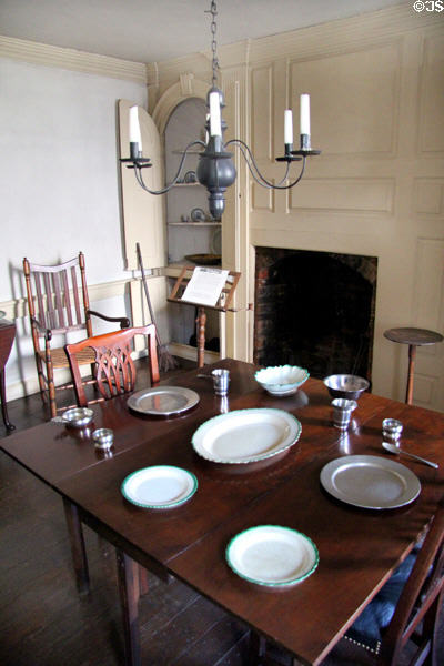 Dining table at Old Stone House. Washington, DC.