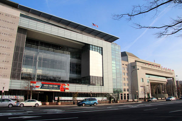 Newseum & Canadian Embassy on Pennsylvania Ave. Washington, DC.