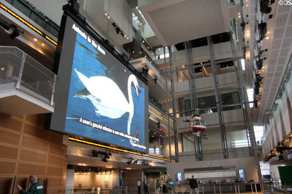 Entrance atrium of Newseum. Washington, DC.