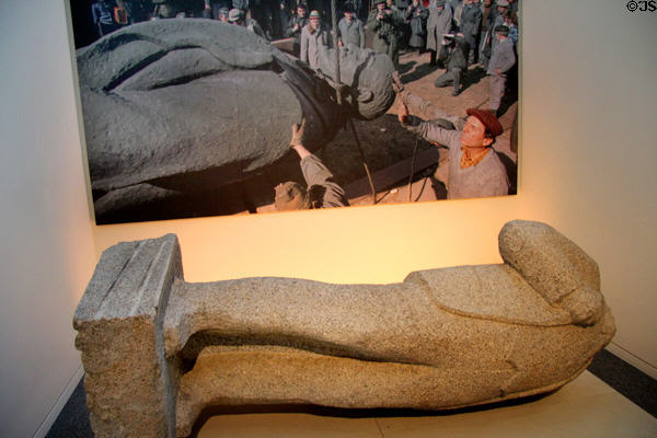 Statue ruins of Lenin from fall of Soviet Union at Newseum. Washington, DC.