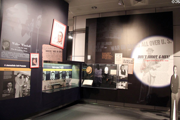 Display on crime reporting at Newseum. Washington, DC.