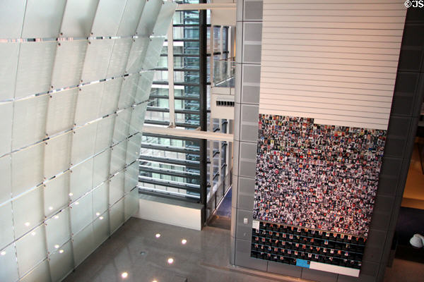 Room showing photos of journalist killed around the world at Newseum. Washington, DC.