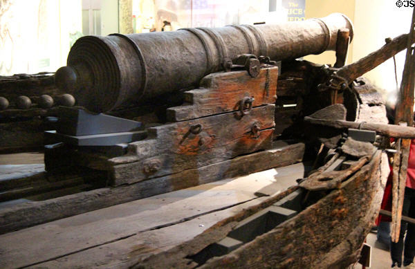 Bow canon of Gunboat Philadelphia at National Museum of American History. Washington, DC.