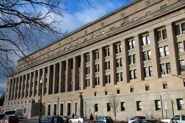 Department of the Interior (1936) (1849 C St. NW). Washington, DC. Architect: Waddy Butler Wood, et al. On National Register.