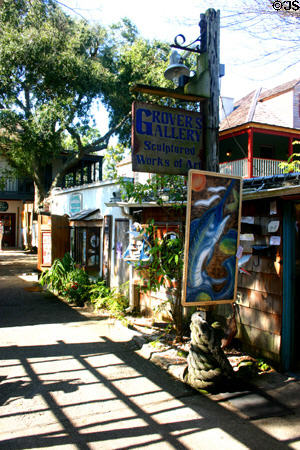 Crafts market off St. George Street in old St. Augustine. St Augustine, FL.