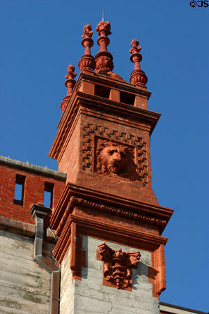 Pinnacle with lion on Alcazar Hotel. St Augustine, FL.