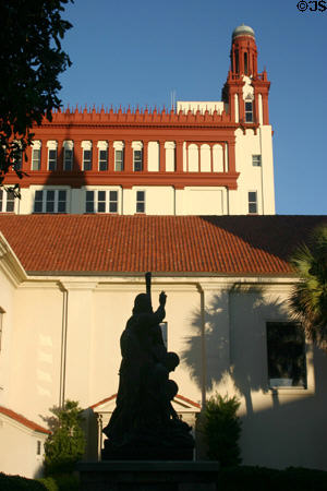 24 Cathedral Place towers over St. Augustine Cathedral. St Augustine, FL.