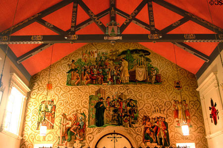 Murals on rear wall of St. Augustine Cathedral. St Augustine, FL.