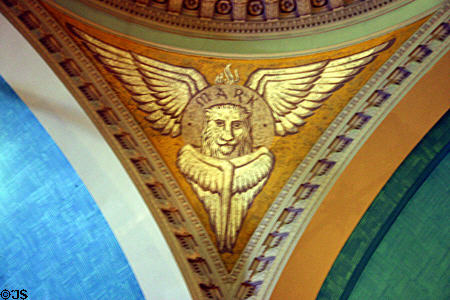 Evangelist Mark as lion in Memorial Presbyterian Church. St Augustine, FL.