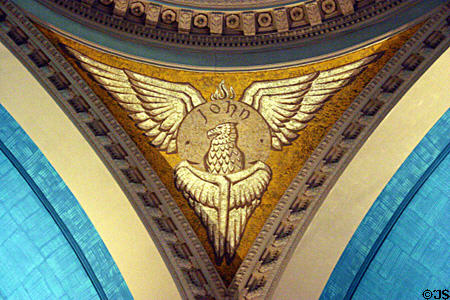 Evangelist John as eagle in Memorial Presbyterian Church. St Augustine, FL.