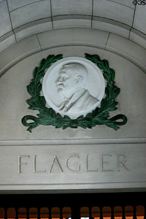 Medallion of Henry Flagler over his tomb in Memorial Presbyterian Church. St Augustine, FL.