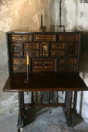 Spanish colonial desk in The Oldest House. St Augustine, FL.
