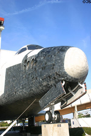 Space Shuttle model showing heat tiles at Kennedy Space Center. FL.
