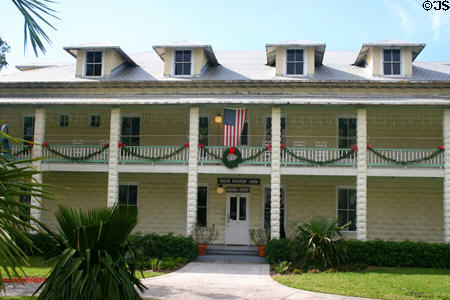 New River Inn was built by Philemon N. Bryan of locally-made concrete blocks at Old Fort Lauderdale Village. Fort Lauderdale, FL.