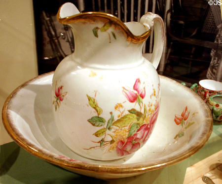 Pitcher & basin from Florida settlers home (late 1800s) at Historical Museum of Southern Florida. Miami, FL.
