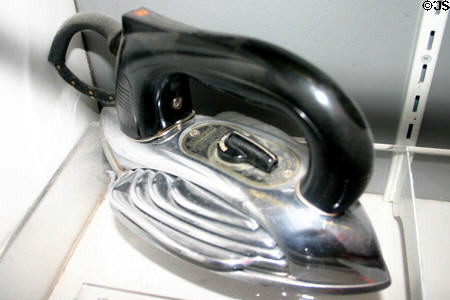 Art Deco pressing iron (1941) by Waverly Tool Co. at Historical Museum of Southern Florida. Miami, FL.