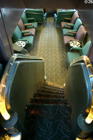 California Zephyr Silver Crescent lounge seen from steps to observation deck at Gold Coast Railroad Museum. Miami, FL.