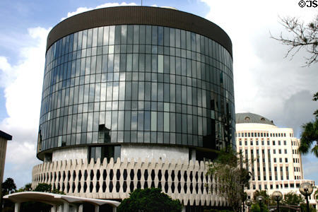Round glass bank building. Orlando, FL.