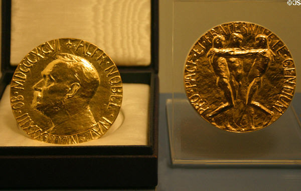 Nobel Prize awarded to President Carter at Jimmy Carter Museum. Atlanta, GA.
