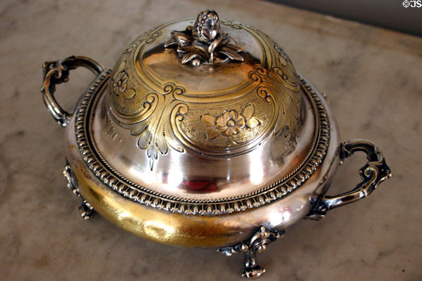 Silver dish original to Woodrow Wilson family. Augusta, GA.