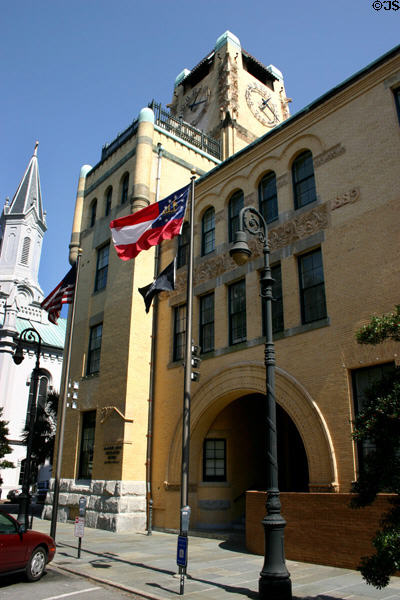 Former Chatham County Courthouse (1889) now administrative center on Wright Square. Savannah, GA. Style: Richardsonian Romanesque. Architect: William Gibbons Preston.