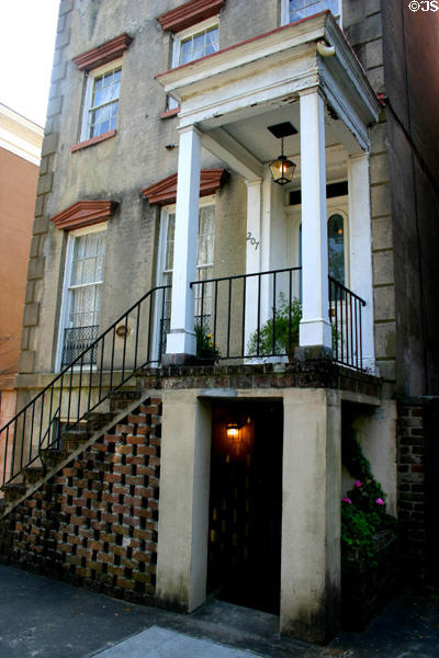 Short story author Mary Flannery O'Conner (1925-64) childhood home (207 East Charlton St. on Lafayette Square). Savannah, GA.