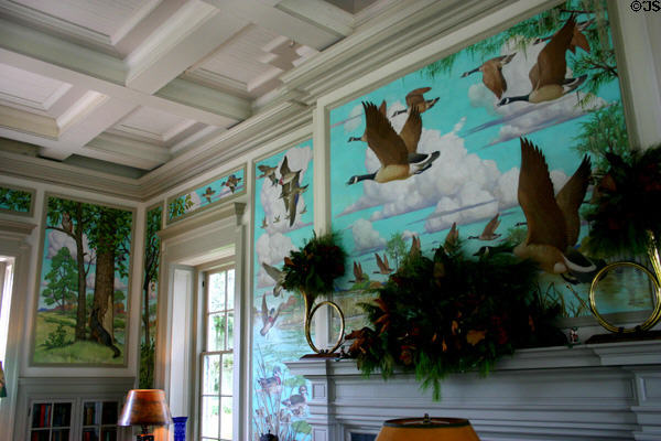 Mural with wildlife in Pebble Hill Plantation. Thomasville, GA.