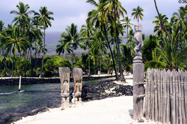 Small harbor at Puuhonua O Honaunau National Historical Park. Big Island of Hawaii, HI.