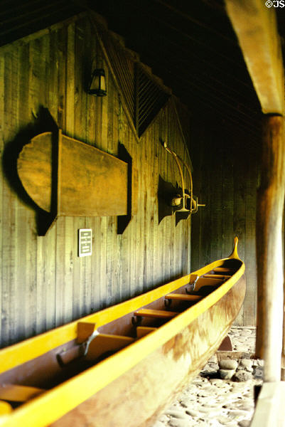 Honaunau canoe (1916) at Bailey House Museum, Wailuku. Maui, HI.