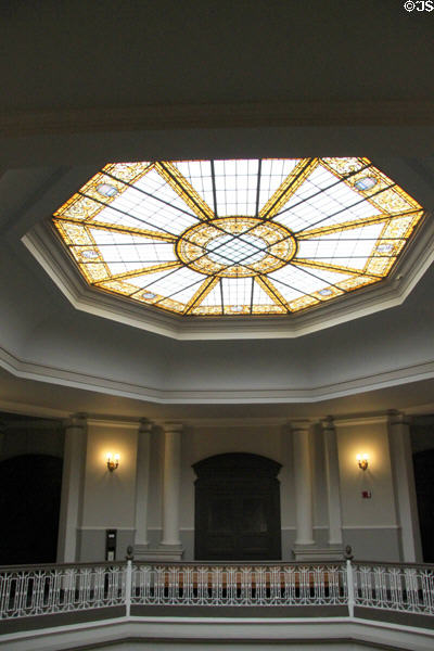 Interior stained-glass skylight of Ali'iolani Hale (Old Courthouse). Honolulu, HI.