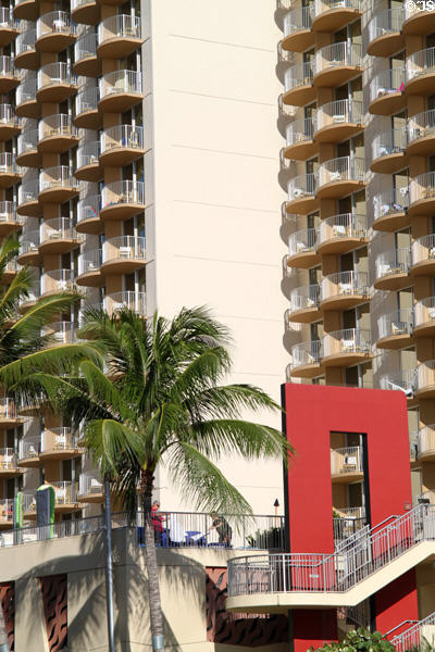 Aston Waikiki Beach Hotel (1969) (25 floors) (2570 Kalakaua Ave.). Waikiki, HI. Architect: Architects Hawaii, Ltd..
