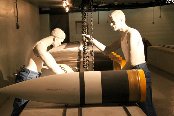 Replica of shell room from where ammunition was hoisted for Hawaiian shore defense at U.S. Army Museum. Waikiki, HI.