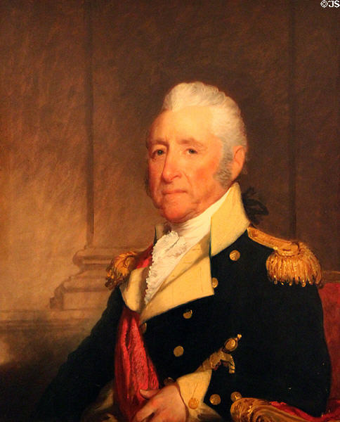 Portrait of Massachusetts Governor John Brooks by Gilbert Stuart (1820) at Honolulu Academy of Arts. Honolulu, HI.
