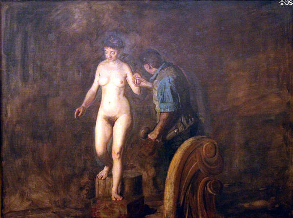 William Rush & his Model painting (1907-8) by Thomas Eakins at Honolulu Academy of Arts. Honolulu, HI.