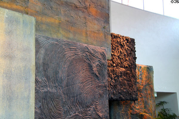 Rock textures in Science Adventure Center of Bishop Museum. Honolulu, HI.