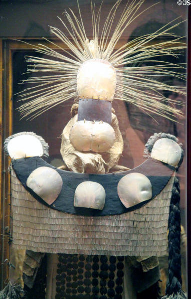 Tahitian mourning dress collected during voyage of Captain James Cook (1772-5) at Bishop Museum. Honolulu, HI.