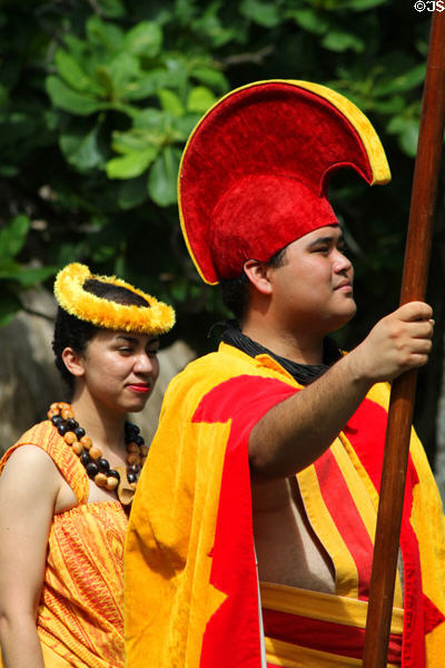 Hawaiian peoples in Rainbows of Paradise show at Polynesian Cultural Center. Laie, HI.