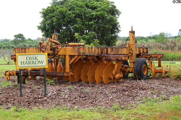 Disk harrow display at Dole Plantation. HI.