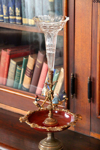 Vase with seated figures at Dodge House. Council Bluffs, IA.