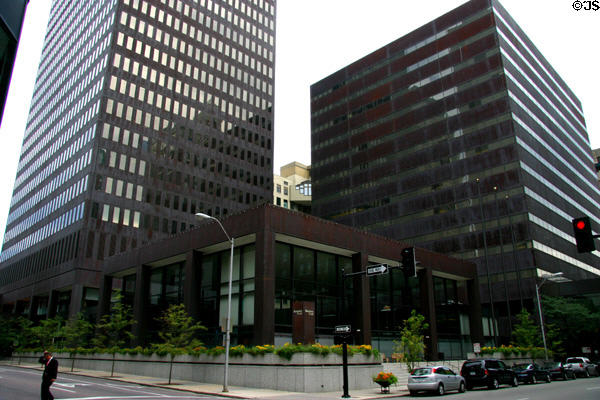 Three buildings of Ruan Center. Des Moines, IA.
