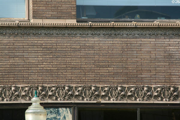 Brickwork & tile borders on Van Allen Dry Goods Store. Clinton, IA.
