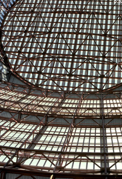 Looking up at skylight in James R. Thompson Center. Chicago, IL.