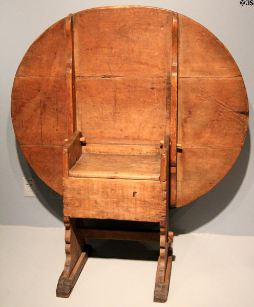 Chair table (1700-1800) from New York area at Art Institute of Chicago. Chicago, IL.