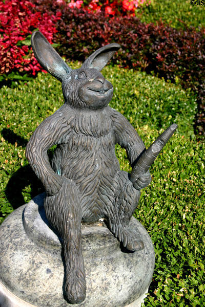 Rabbit statue at White River Gardens. Indianapolis, IN.